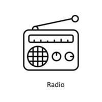 Radio Vektor Gliederung Symbole. einfach Lager Illustration Lager