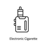 elektronisk cigarett vektor översikt ikoner. enkel stock illustration stock