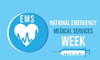 nationell nödsituation medicinsk tjänster vecka Maj. mall för bakgrund, baner, kort, affisch. vektor illustration.