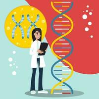 Genetik Forschung Wissenschaftler Vektor Illustration Grafik