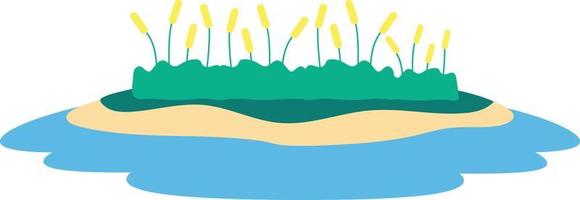 Strand mit Gras Symbol Über Weiß Hintergrund. bunt Design. Vektor Illustration
