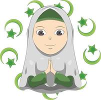 islamic flicka bön illustration Bra för några islamic social media eller illustration vektor