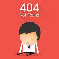 404 Fehlerseite nicht gefunden. Geschäftsmann scheitern Konzept. Vektorillustration vektor
