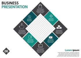 Designvorlage für Geschäftspräsentationen. Perfekt für Broschüren, Marketingwerbung, Infografiken usw. vektor