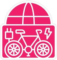 elektrisch Fahrrad Stadt Tour Vektor Symbol Stil