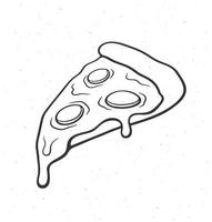 Gekritzel Illustration von Peperoni Pizza Scheibe vektor