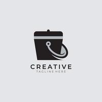 bucket paint cleaner logotyp vintage inspiration vektor