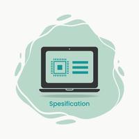 Laptop Spezifikation Symbol Grafik Design Vektor Illustration