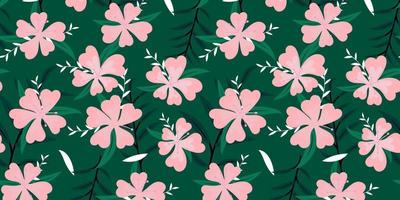 hawaiian stil av natur blomma och lövverk. Lycklig design illustration. kyla och roligt atmosfär bakgrund mönster. fylla mönster på färgrutor vektor