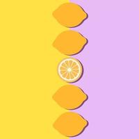 Symbol, Aufkleber. Orange und geschnitten Orange auf Blau und Orange Seiten Hintergrund. Sommer, Cocktail, Obst vektor