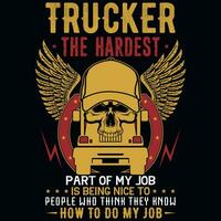 LKW Fahren oder Tuckermann Grafik T-Shirt Design vektor