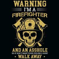 Feuerwehrmann Grafik T-Shirt Design vektor