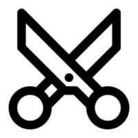 isoliert Schere im Gliederung Symbol auf Weiß Hintergrund. Gartenarbeit, Haarschnitt, Schneiden vektor