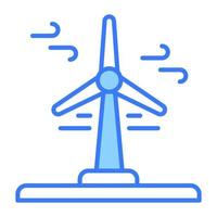 kreativ entworfen Vektor von Wind Turbine im modisch Stil, Prämie Symbol von Wind Turbine