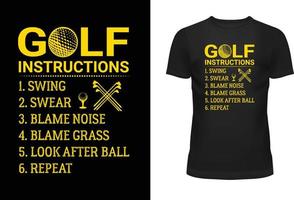 Golf Anleitung Typografie t Hemd Design vektor