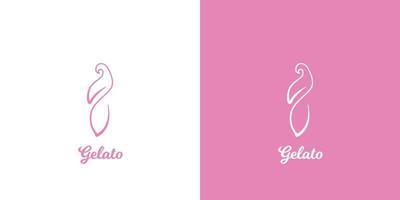 brev 2 5 s z gelato is grädde logotyp design. linje konst silhuett av is grädde gelato rosa vit restaurang meny 2 5 s z två fem alfabet siffra logotyp. lämplig för mat och dryck varumärke identitet vektor