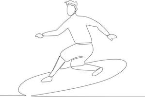 ein Junge Surfen extrem Wellen vektor