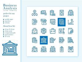 affärsanalys ikon pack dispositionsformat vektor