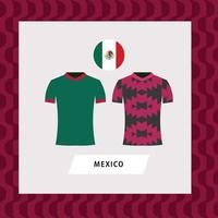 mexico fotboll nationell team enhetlig platt illustration. norr amerikan fotboll team. vektor