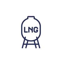 lng Panzer Symbol, industriell Gas Lager Linie Vektor