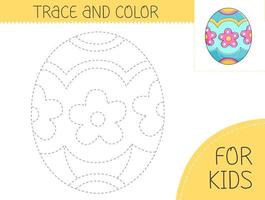Spur und Farbe Färbung Buch mit Ostern Ei zum Kinder. Färbung Seite mit Karikatur Ostern Ei. Vektor Urlaub Illustration zum Kinder.