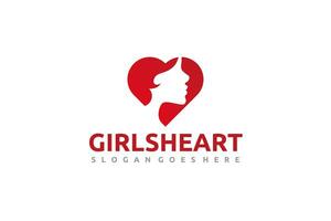 Mädchen Herz Logo vektor