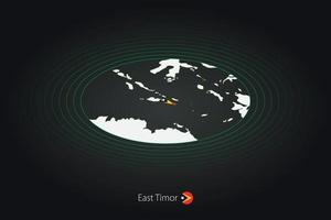 Osten Timor Karte im dunkel Farbe, Oval Karte mit benachbart Länder. vektor