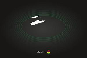 Mauritius Karte im dunkel Farbe, Oval Karte mit benachbart Länder. vektor