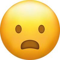 erstaunt Emoji. schockiert Emoticon mit keuchend Gesicht vektor