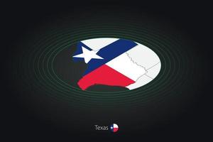 Texas Karte im dunkel Farbe, Oval Karte mit benachbart uns Zustände. vektor