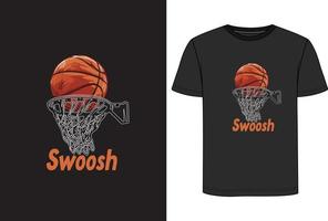 Vektor Basketball t Shirt, Jahrgang Basketball t Hemd