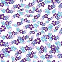 Fantasie nahtlos Blumen- Muster mit Blau, azurblau, tsmann, Lavendel Blumen und Blätter. elegant Vorlage zum Mode vektor
