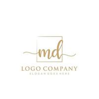 Initiale md feminin Logo Sammlungen Vorlage. Handschrift Logo von Initiale Unterschrift, Hochzeit, Mode, Schmuck, Boutique, Blumen- und botanisch mit kreativ Vorlage zum irgendein Unternehmen oder Geschäft. vektor