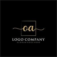 Initiale oa feminin Logo Sammlungen Vorlage. Handschrift Logo von Initiale Unterschrift, Hochzeit, Mode, Schmuck, Boutique, Blumen- und botanisch mit kreativ Vorlage zum irgendein Unternehmen oder Geschäft. vektor