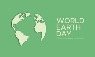 einfach minimalistisch Welt Erde Tag Poster Banner Design mit 3d Globus Illustration im Sanft Grün Hintergrund Farbe vektor