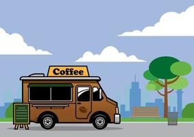 Essen LKW Verkauf Kaffee auf das Stadt Park vektor