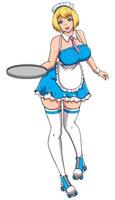 anime servitris flicka på vit vektor