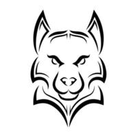 Schwarzweiss-Linienkunst des Wolfskopfes. Gute Verwendung für Symbol, Maskottchen, Symbol, Avatar, Tattoo, T-Shirt-Design, Logo oder jedes gewünschte Design. vektor