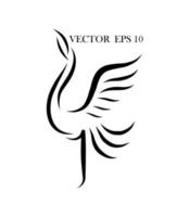linje konst flamingo vektor eps 10