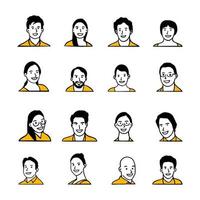 Lycklig leende människor avatar illustration vektor uppsättning
