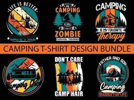 camping t-shirt design bunt fri vektor