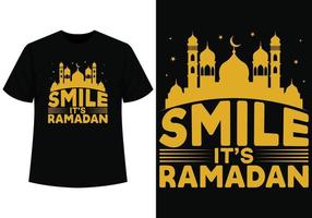 leende dess ramadan t-shirt design vektor