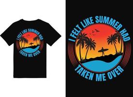 Sommer- t Hemd Design Vektor Illustration. Sommer- t Shirt, Sommer- Surfen t Shirt. Sommer- Sublimation t Hemd Design Vektor Illustration