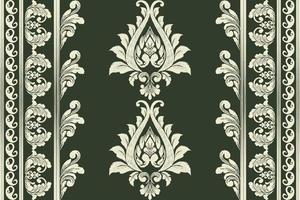 Blumen- nahtlos Muster. Vektor indisch dekorativ Hintergrund. Batik Indonesien. bunt Muster mit Paisley und stilisiert Blumen. Design zum Verpackung Papier, Abdeckung, Stoff, Textil, Hintergrund, Vorhänge