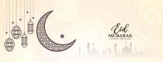 eid Mubarak traditionell Festival islamisch Banner Design vektor