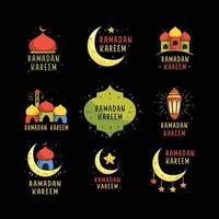 uppsättning av ramadan etiketter. vektor illustration för kort, klistermärke, affisch, etc