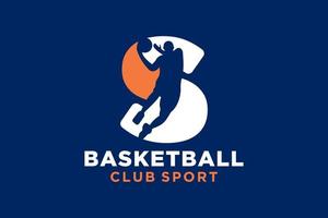 första brev s basketboll logotyp ikon. korg boll logotyp symbol. vektor