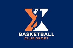 Initiale Brief x Basketball Logo Symbol. Korb Ball Logo Symbol. vektor