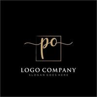 första po feminin logotyp samlingar mall. handstil logotyp av första signatur, bröllop, mode, smycken, boutique, blommig och botanisk med kreativ mall för några företag eller företag. vektor