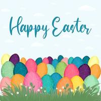 Ostern Illustration mit Blumen, Ostern Eier, Blumen, Natur und Frühling, saisonal Karte, Urlaub Illustration vektor